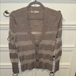 LOFT Women's Brown Striped Sweater
